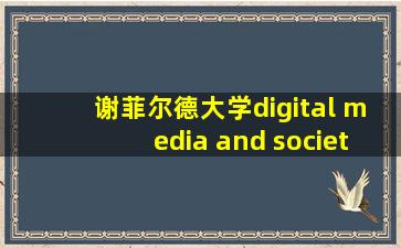 谢菲尔德大学digital media and society